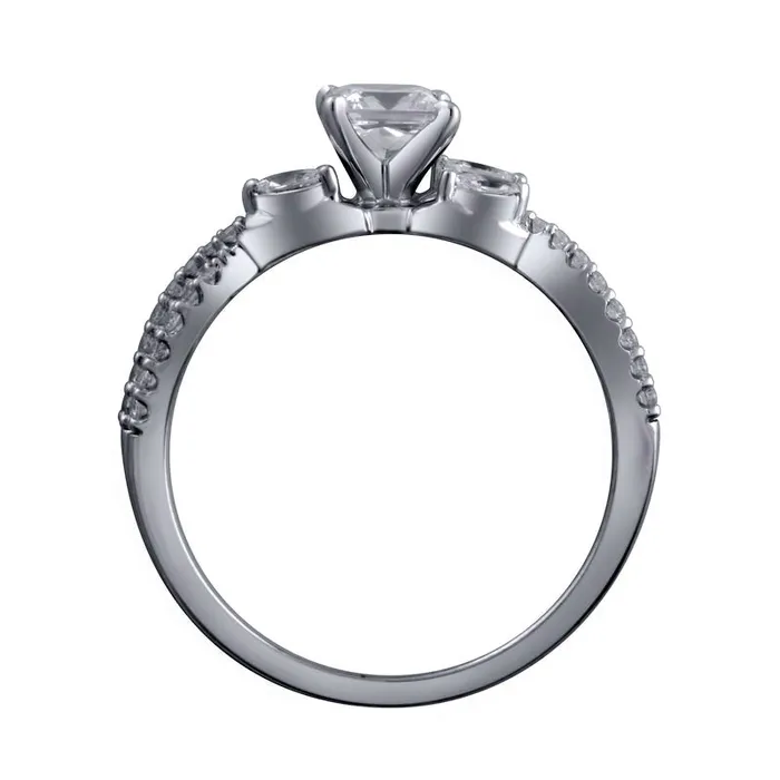 Goldia Rings 075 CT TW PrincessCut Natural Diamond Twist Shank Engagement Ring in Solid 14K White Gold Goldia Rings 075 CT TW PrincessCut Natural Diamond Twist Shank Engagement Ring in Solid 14K White Gold