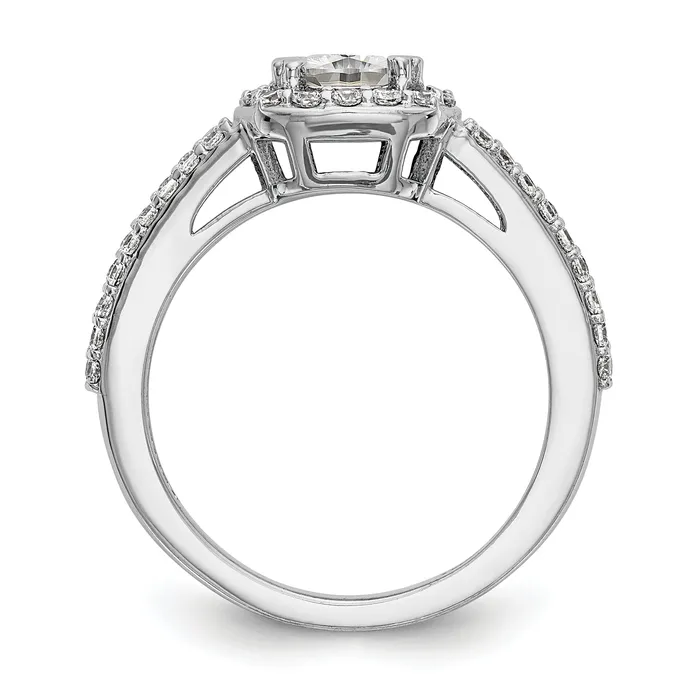 Goldia Rings 100ct CZ Solid Real 14K White Gold Cushion Halo Engagement Ring