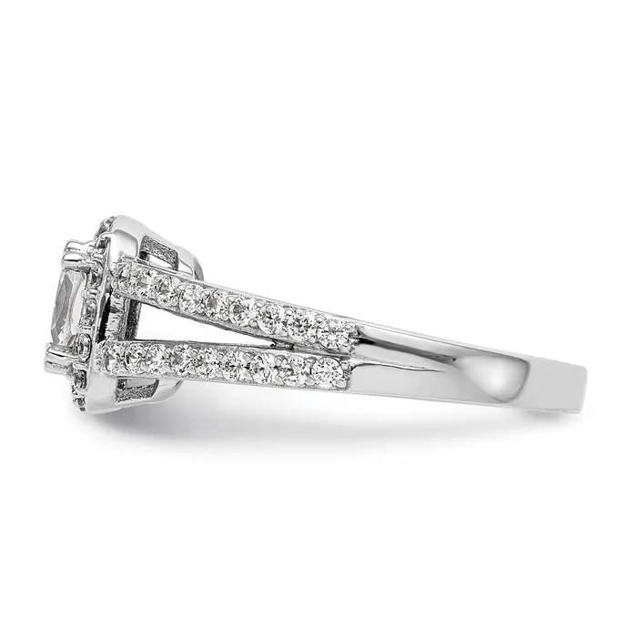 Goldia Rings 100ct CZ Solid Real 14K White Gold Cushion Halo Engagement Ring
