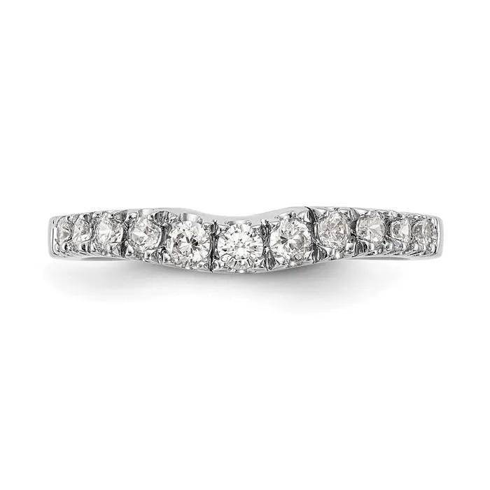 Goldia Rings 100ct CZ Solid Real 14K White Gold Wedding Wedding Band Ring