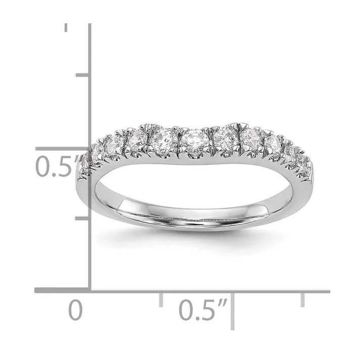 Goldia Rings 100ct CZ Solid Real 14K White Gold Wedding Wedding Band Ring