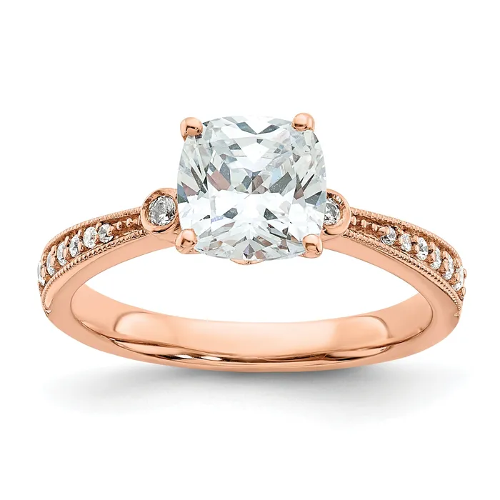 Goldia Rings 150ct CZ Solid Real 14k Rose Polish 1 12ct Cushion Engagement Dia Ring Goldia Rings 150ct CZ Solid Real 14k Rose Polish 1 12ct Cushion Engagement Dia Ring