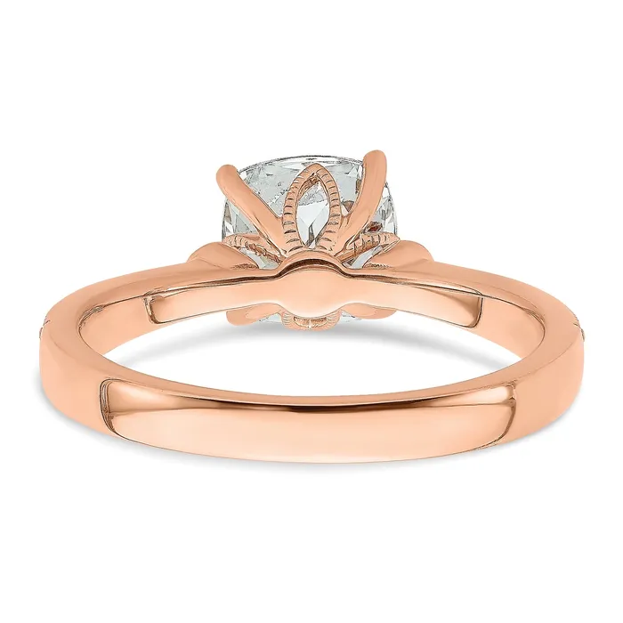 Goldia Rings 150ct CZ Solid Real 14k Rose Polish 1 12ct Cushion Engagement Dia Ring