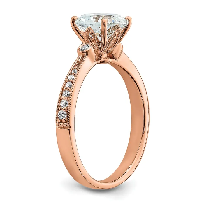 Goldia Rings 150ct CZ Solid Real 14k Rose Polish 1 12ct Cushion Engagement Dia Ring