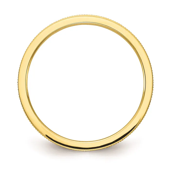 Goldia Rings 10K Gold 12mm Lind Pattern Stackable Band