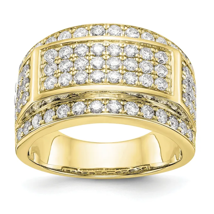 Goldia Rings 10k Yellow Gold 2 Ct Lab Grown Diamond VSSI G Mens Ring