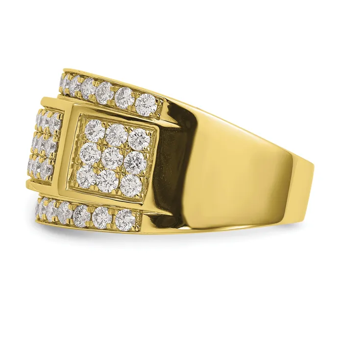 Goldia Rings 10k Yellow Gold 2 Ct Lab Grown Diamond VSSI G Mens Ring