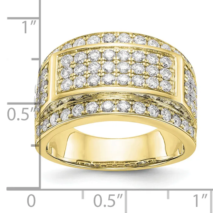 Goldia Rings 10k Yellow Gold 2 Ct Lab Grown Diamond VSSI G Mens Ring