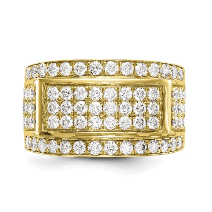 Goldia Rings 10k Yellow Gold 2 Ct Lab Grown Diamond VSSI G Mens Ring