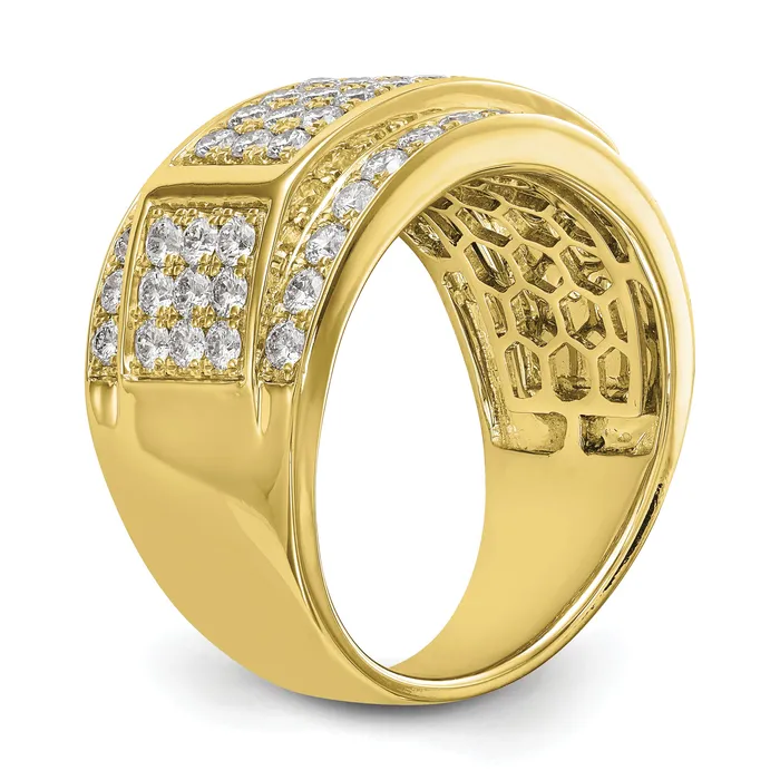 Goldia Rings 10k Yellow Gold 2 Ct Lab Grown Diamond VSSI G Mens Ring