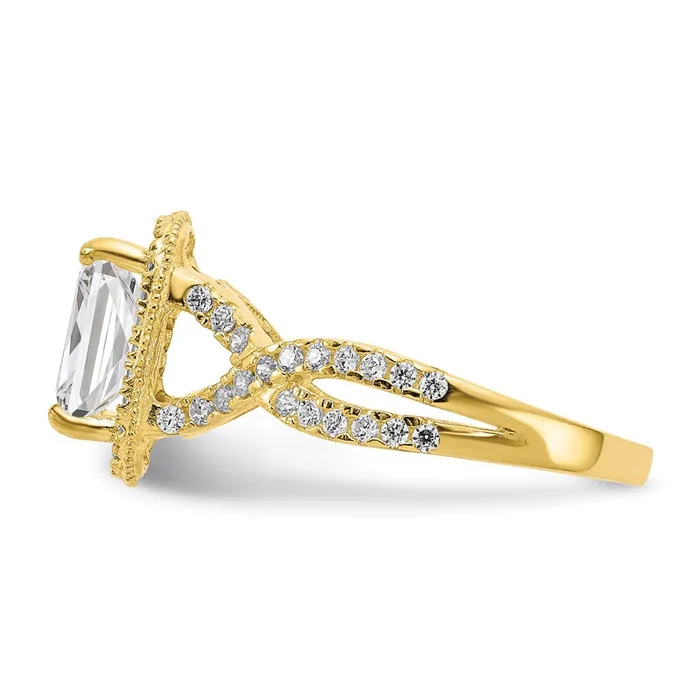 Goldia Rings 10K Yellow Gold Tiara Collection Polished CZ Ring