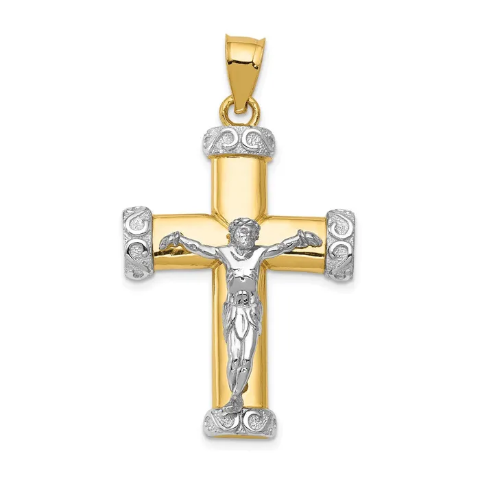 Goldia Rings 14k Twotone Gold Crucifix Pendant