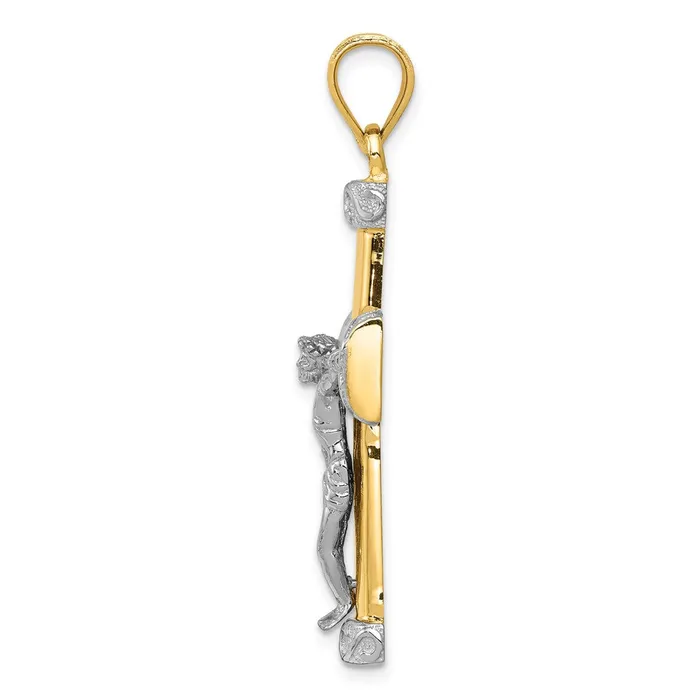 Goldia Rings 14k Twotone Gold Crucifix Pendant
