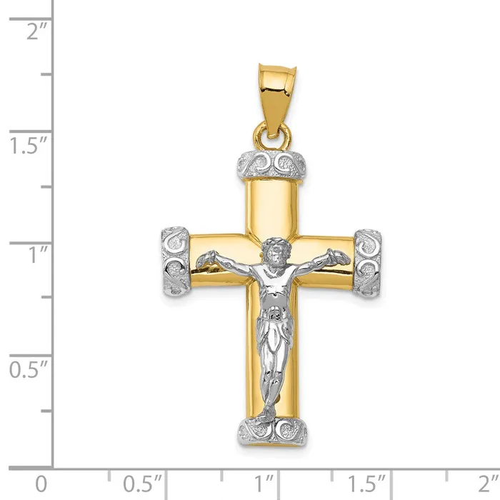 Goldia Rings 14k Twotone Gold Crucifix Pendant
