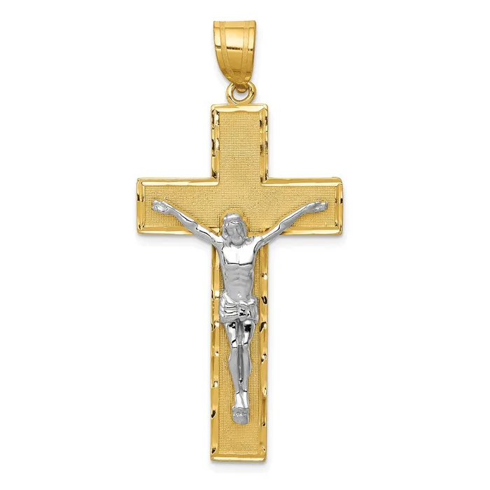 Goldia Rings 14k Twotone Gold Diamondcut Crucifix Pendant
