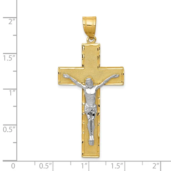 Goldia Rings 14k Twotone Gold Diamondcut Crucifix Pendant