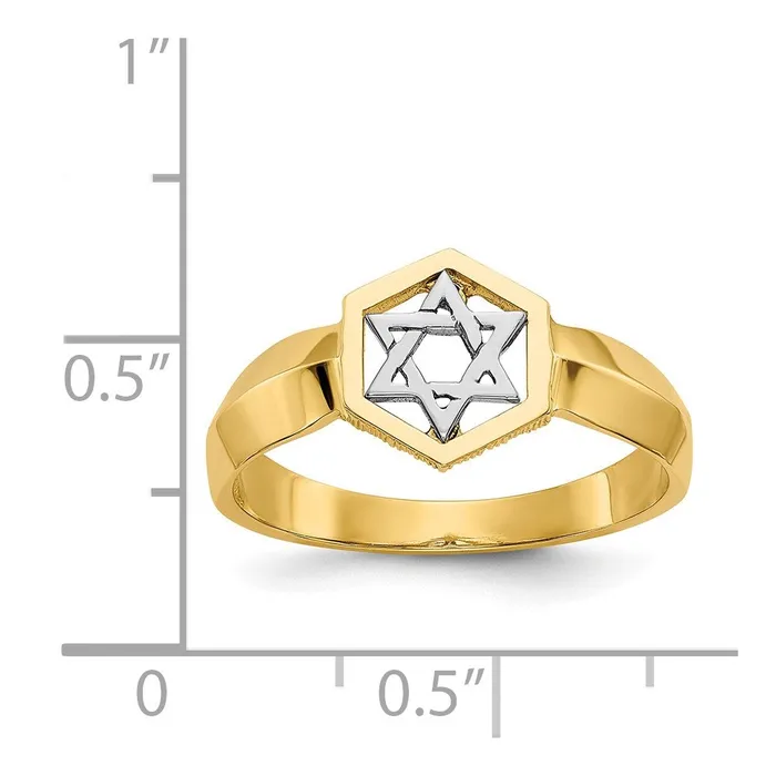 Goldia Rings 14k TwoTone Gold Polished Star of David Ring