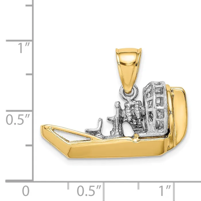 Goldia Rings 14k Twotone Gold Twotone Gold 3D Airboat Charm
