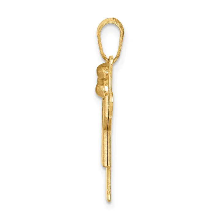 Goldia Rings 14k Twotone Gold Twotone Gold Small Girl w Bow on Left Engravable Charm