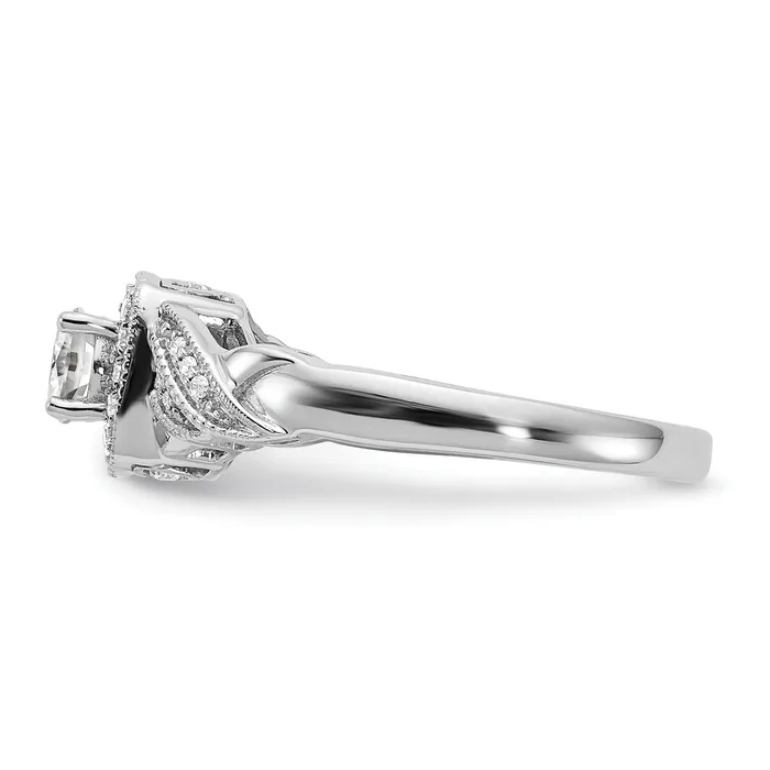 Goldia Rings 14k White Gold 12 Ct Lab Grown Diamond VSSI G Round Halo Engagement Ring