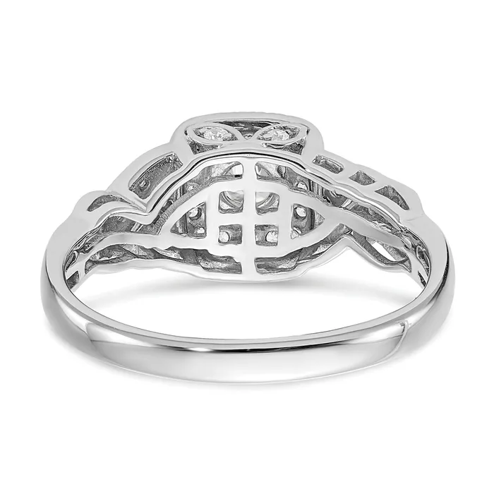 Goldia Rings 14k White Gold 12 Ct Lab Grown Diamond VSSI G Round Halo Engagement Ring