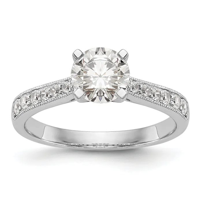Goldia Rings 14k White Gold 14 Ct Lab Grown Diamond VSSI G 1 Ct Center Round Engagement Ring Goldia Rings 14k White Gold 14 Ct Lab Grown Diamond VSSI G 1 Ct Center Round Engagement Ring