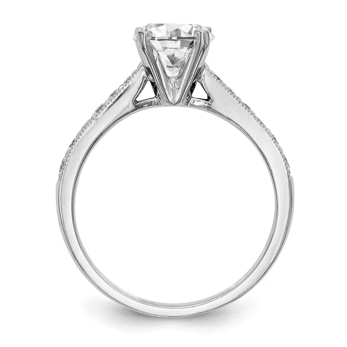 Goldia Rings 14k White Gold 14 Ct Lab Grown Diamond VSSI G 1 Ct Center Round Engagement Ring