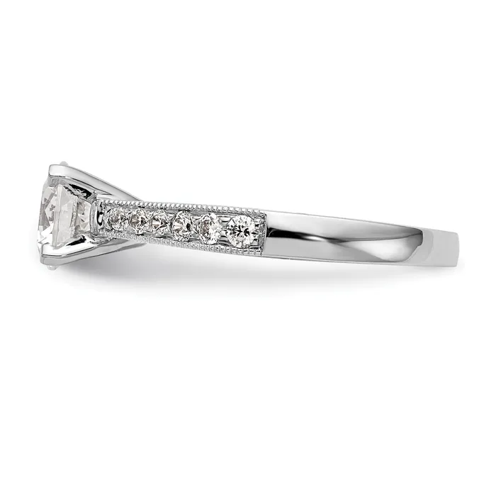 Goldia Rings 14k White Gold 14 Ct Lab Grown Diamond VSSI G 1 Ct Center Round Engagement Ring