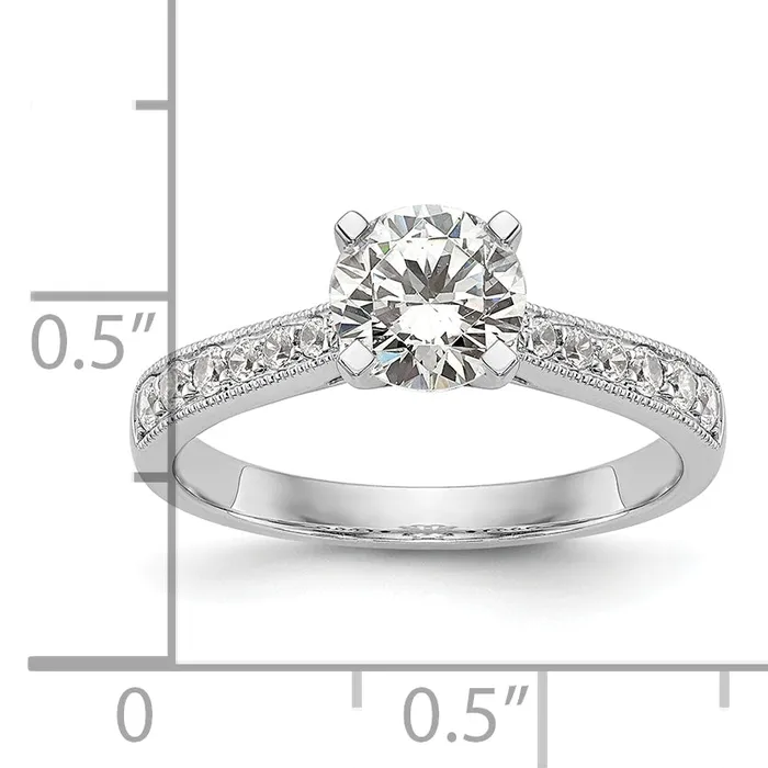 Goldia Rings 14k White Gold 14 Ct Lab Grown Diamond VSSI G 1 Ct Center Round Engagement Ring