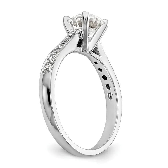 Goldia Rings 14k White Gold 14 Ct Lab Grown Diamond VSSI G 1 Ct Center Round Engagement Ring