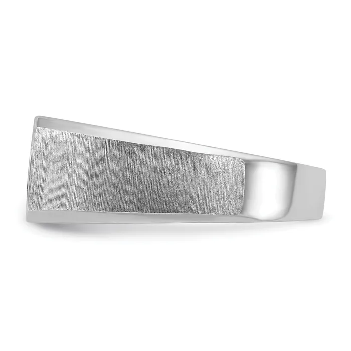 Goldia Rings 14k White Gold 1 Ct Lab Grown Diamond VSSI G Polished and Satin Mens Ring