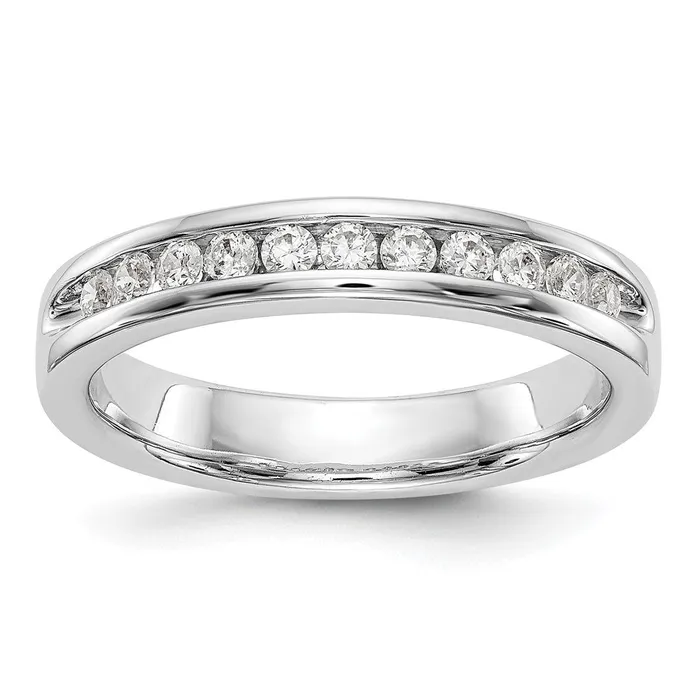 Goldia Rings 14k White Gold 11Stone 13 carat Round Diamond Complete Channel Band Goldia Rings 14k White Gold 11Stone 13 carat Round Diamond Complete Channel Band