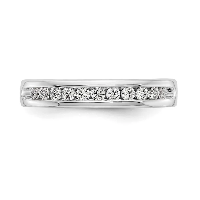 Goldia Rings 14k White Gold 11Stone 13 carat Round Diamond Complete Channel Band