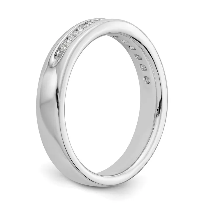 Goldia Rings 14k White Gold 11Stone 13 carat Round Diamond Complete Channel Band