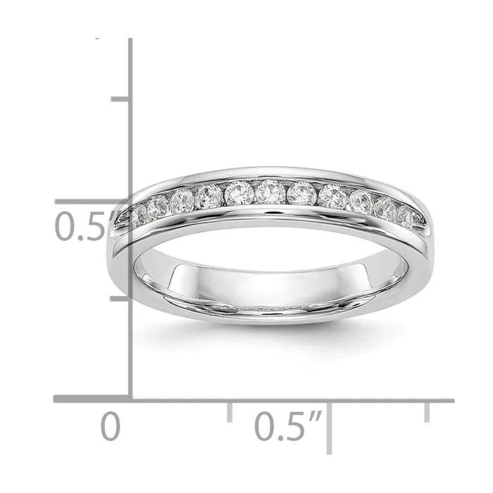 Goldia Rings 14k White Gold 11Stone 13 carat Round Diamond Complete Channel Band
