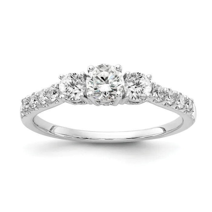 Goldia Rings 14k White Gold 34 Ct Lab Grown Diamond VSSI G Round Three Stone Engagement Ring Goldia Rings 14k White Gold 34 Ct Lab Grown Diamond VSSI G Round Three Stone Engagement Ring