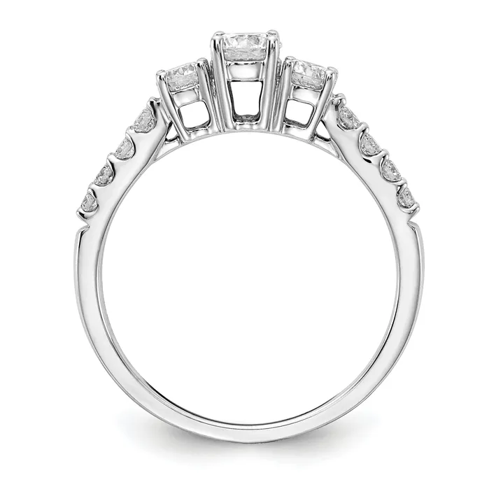 Goldia Rings 14k White Gold 34 Ct Lab Grown Diamond VSSI G Round Three Stone Engagement Ring