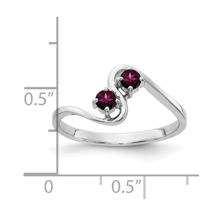 Goldia Rings 14k White Gold 3mm Rhodolite Garnet ring