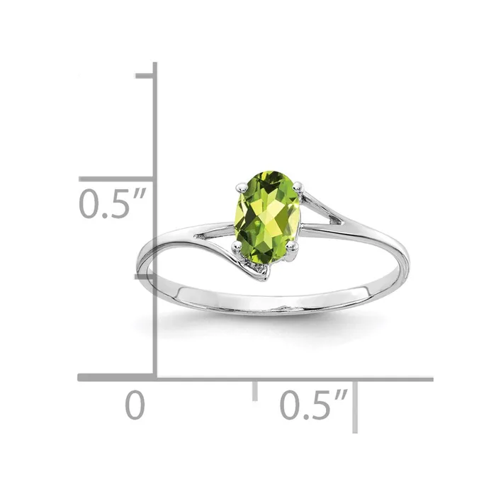 Goldia Rings 14k White Gold 6x4mm Oval Peridot ring