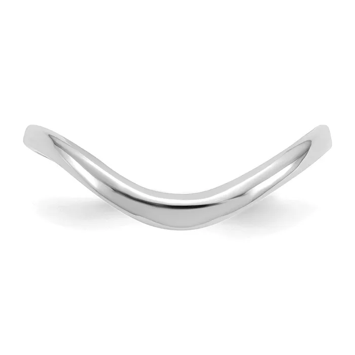 Goldia Rings 14K White Gold Polished Wave Fashion Thumb Ring