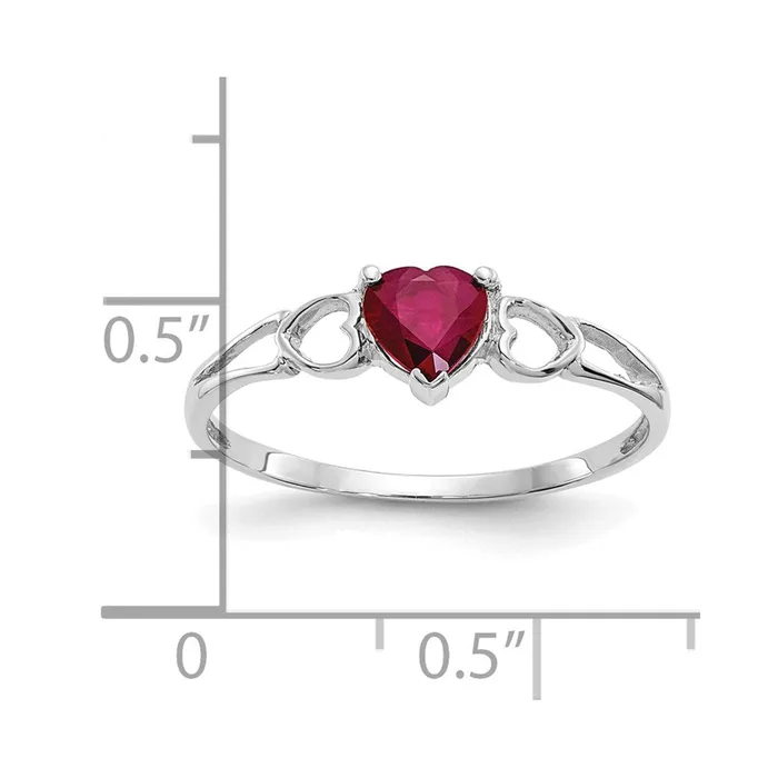 Goldia Rings 14k White Gold Ruby Birthstone Ring