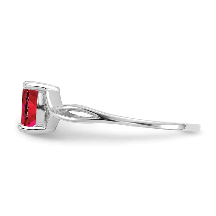 Goldia Rings 14k White Gold Ruby Birthstone Ring