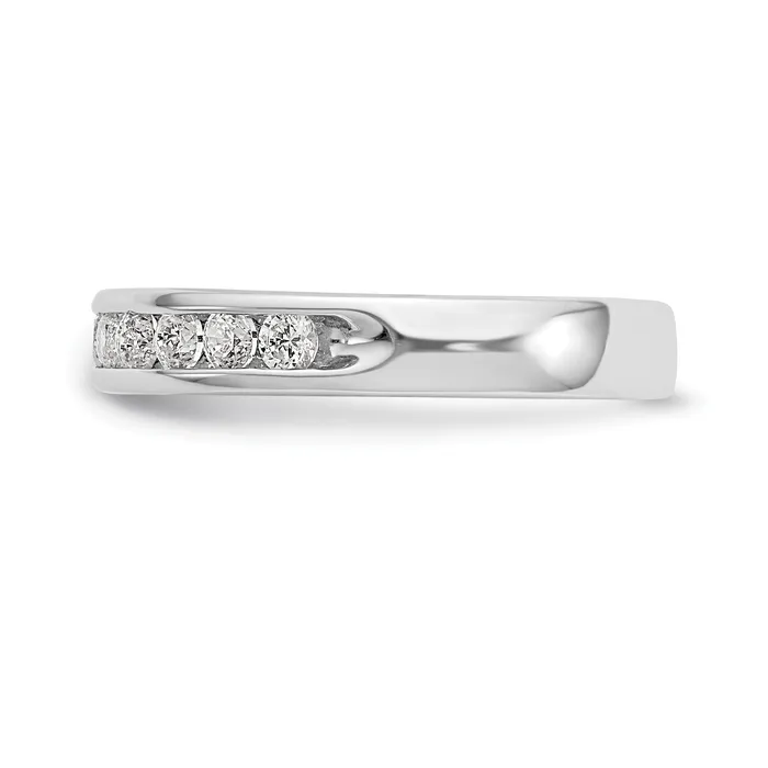 Goldia Rings 14k White Gold True Origin Lab Grown SIVS Near Colorless 12 Ct Round Diamond Mens Channel Band Ring
