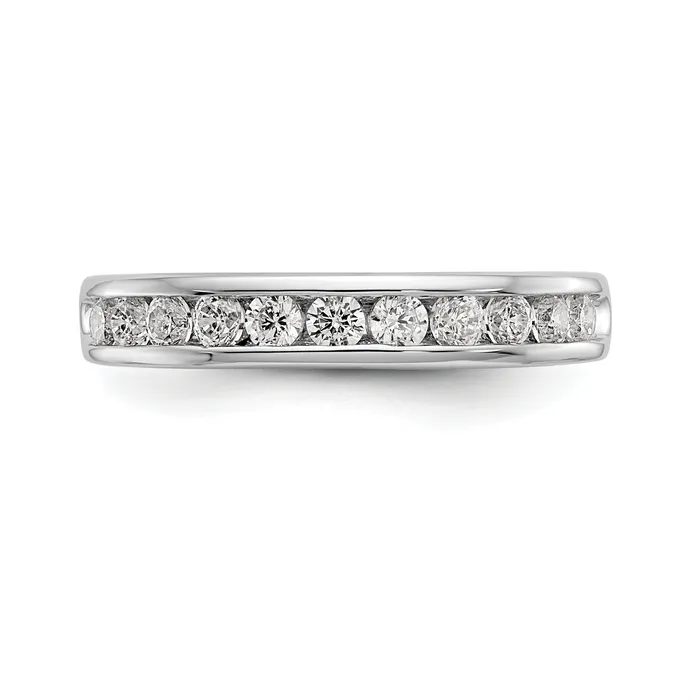 Goldia Rings 14k White Gold True Origin Lab Grown SIVS Near Colorless 12 Ct Round Diamond Mens Channel Band Ring