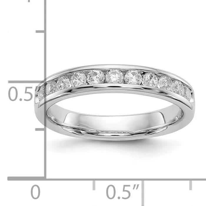 Goldia Rings 14k White Gold True Origin Lab Grown SIVS Near Colorless 12 Ct Round Diamond Mens Channel Band Ring