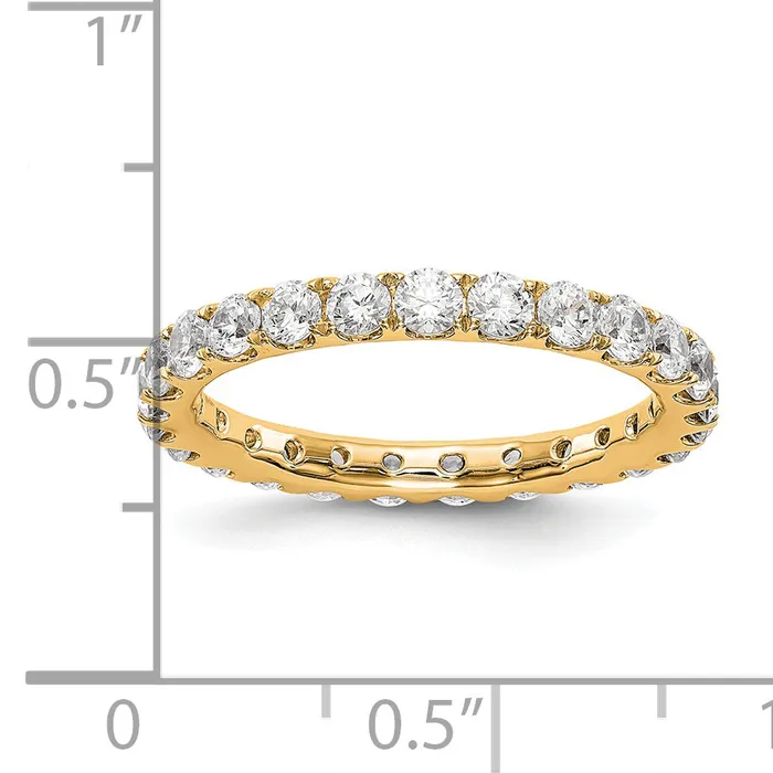 Goldia Rings 14k Yellow Gold 1 12 Ct Lab Grown Diamond VSSI G Shared Prong Eternity Band Ring