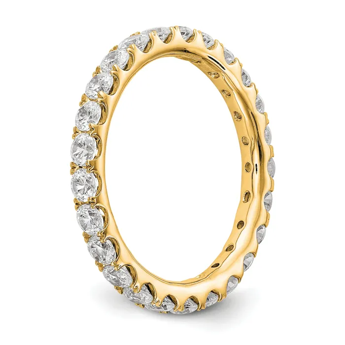 Goldia Rings 14k Yellow Gold 1 12 Ct Lab Grown Diamond VSSI G Shared Prong Eternity Band Ring