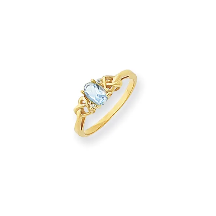 Goldia Rings 14k Yellow Gold 6x4mm Oval Blue Topaz Checker VS Diamond ring Goldia Rings 14k Yellow Gold 6x4mm Oval Blue Topaz Checker VS Diamond ring