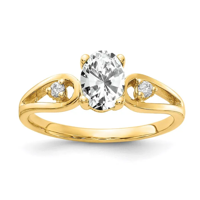 Goldia Rings 14K Yellow Gold 7x5mm Oval Cubic Zirconia A Real Diamond ring Goldia Rings 14K Yellow Gold 7x5mm Oval Cubic Zirconia A Real Diamond ring