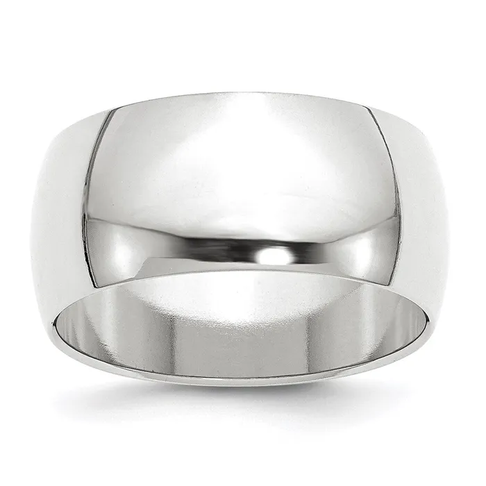 Goldia Rings Solid 10K White Gold 10mm Half Round MensWomens Wedding Band Ring Size 125 Goldia Rings Solid 10K White Gold 10mm Half Round MensWomens Wedding Band Ring Size 125